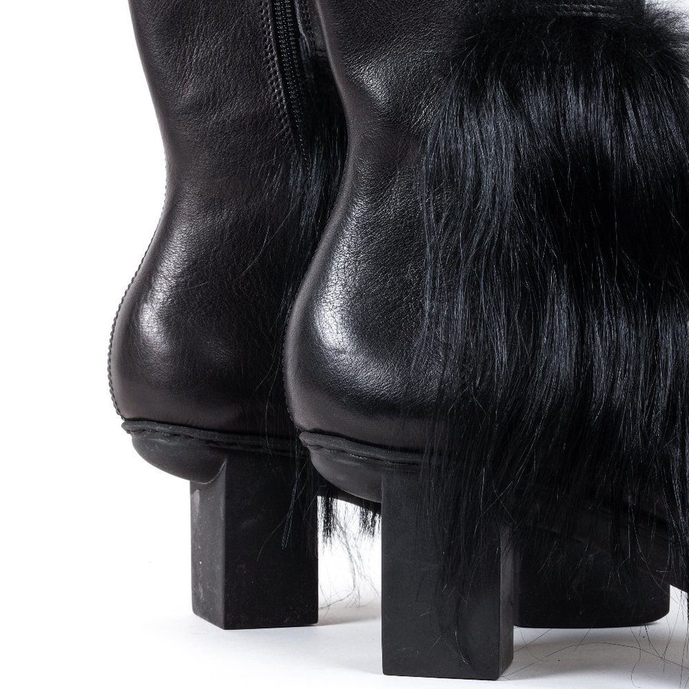 Trippen Happy Freak Black Leather Block Boots - Picture 8 of 11